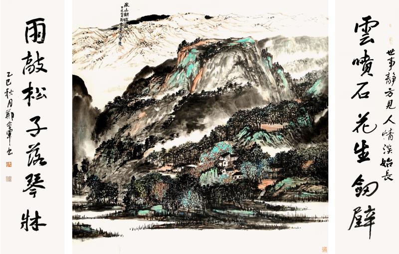 《家山朝晖图》 136×136cm 郑会军