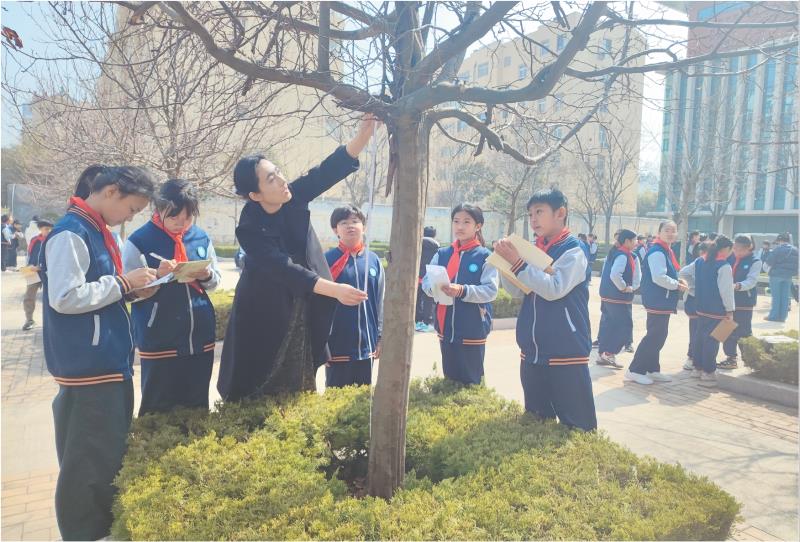 全媒体记者 滕达 报道
3月13日,日照市银川路小学开展“植绿护绿 拥抱春天”植树节主题活动。
近年来,该校持续开展生态环保教育,引导学生爱护自然、争做绿色文明践行者,并通过多媒体普及植树知识,组织学生打造班级绿角、开展环保创意实践、花卉种植、校园植被调研等活动,让学生在实践中感受绿色生命意义,厚植生态文明理念。